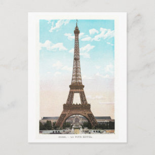 Vintageillustration av Eiffeltornet i Paris Vykort