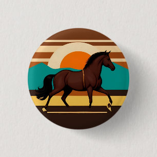 Vintageillustration av en häst knapp