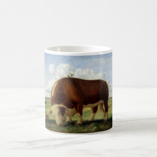 Vintageillustration av en Hereford tjur Kaffemugg