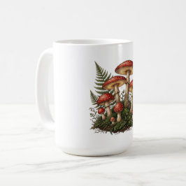 Vintageillustration av flugsvamp kaffemugg