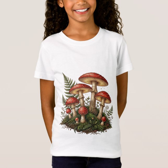Vintageillustration av flugsvamp t shirt (Framsida)