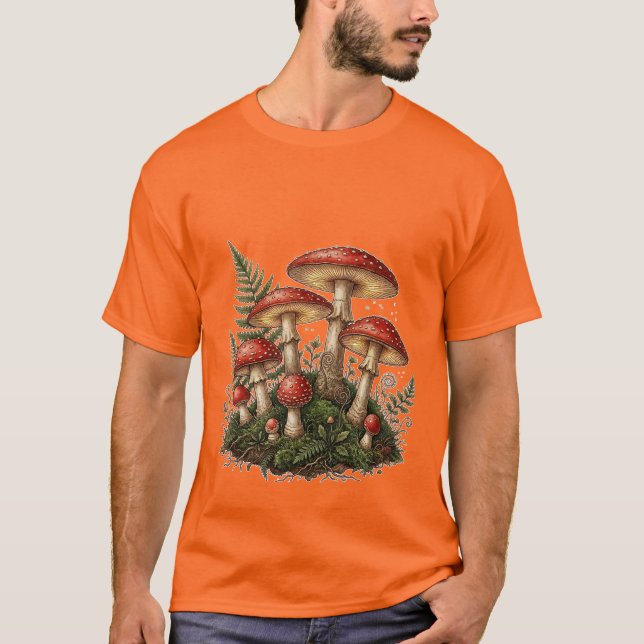 Vintageillustration av flugsvamp t shirt (Framsida)