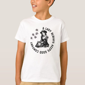 Vintageillustration av häxa och hund t shirt