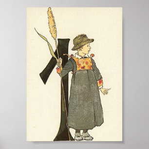 Vintageillustration av Ottilia Adelborg Mini Poster