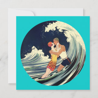 Vintageillustration av surfälskare som kysser