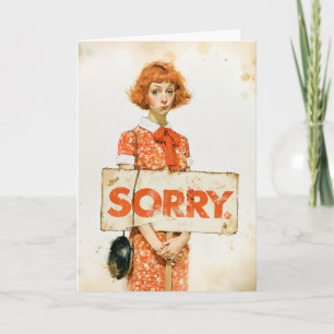 Vintageillustration av ursäkt kort