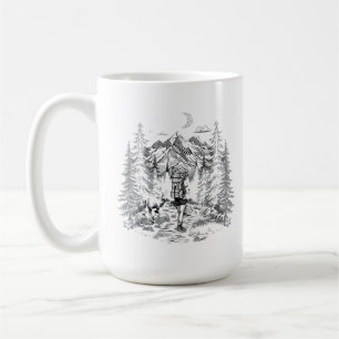 vintageillustration för vandring kaffemugg