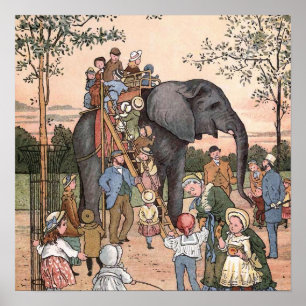 "Vintageillustration för zooen" Poster