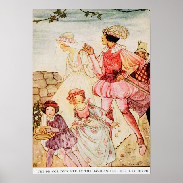 Vintageillustration Rie Cramer Grimms saga Poster (Framsidan)