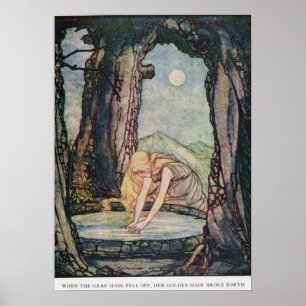 Vintageillustration Rie Cramer Grimm's sagor Poster