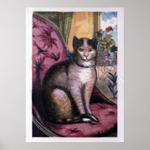 Vintageillustration tryck "för vår katt"