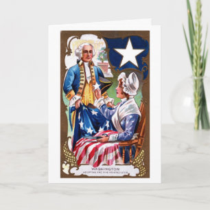 Vintageindependence day Washington & flagga Kort