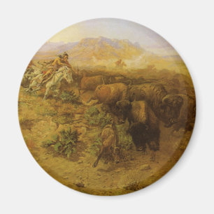 Vintageindier, buffeljakt vid cm Russell Magnet
