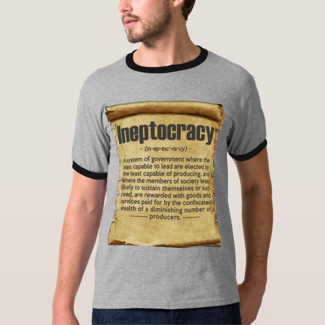 VintageIneptocracy definition Tee Shirt (Framsida)