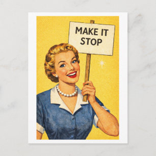 Vintageinspirerad 1950-tals "Få det att sluta" hem Vykort