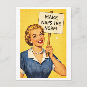 Vintageinspirerad 1950-tals hemmafru "Gör tupplura Vykort