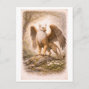 Vintageinspirerad griffon-illustration (Myth-serie Vykort