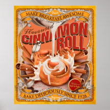 Vintageinspirerad kanelbulle-reklam