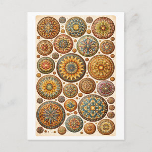 Vintageinspirerad mandala-collage vykort