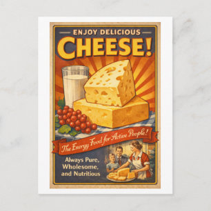 Vintageinspirerad ostreklam vykort