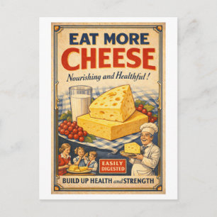 Vintageinspirerad ostreklam vykort