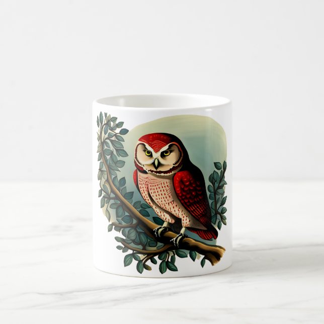Vintageinspirerad serieillustration av uggla kaffemugg (Center)