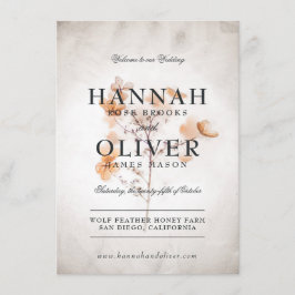 Vintageinspirerade pressade blommor | Bröllopsmeny Meny