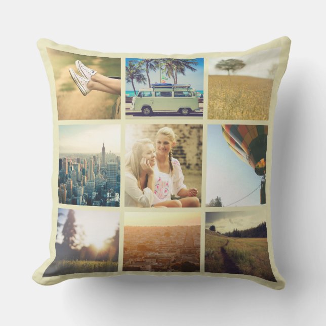 VintageInstagram Collage kvadrerar Kudde (Framsida)