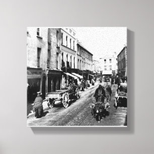 VintageIrland tryck, Galway kickgata c1870 Canvastryck