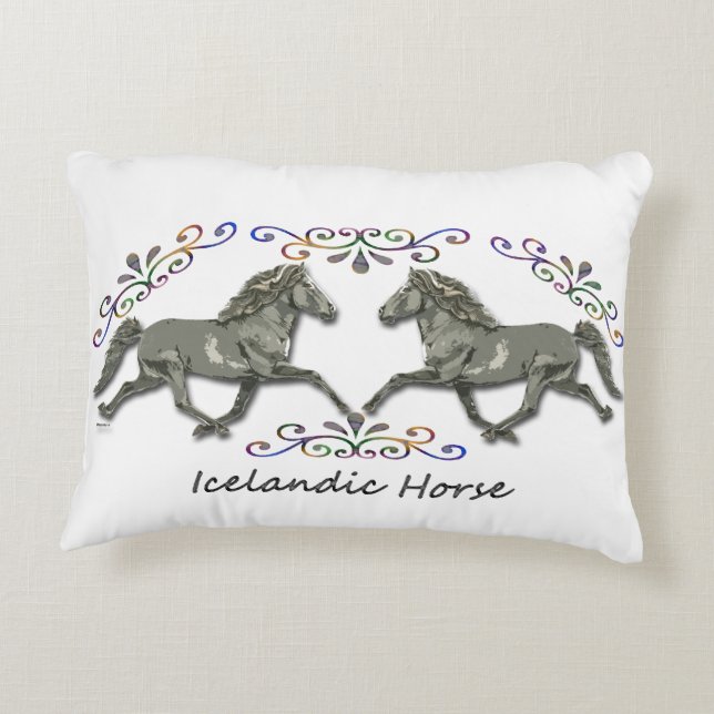 Vintageisländskahästar Prydnadskudde (Baksidan)