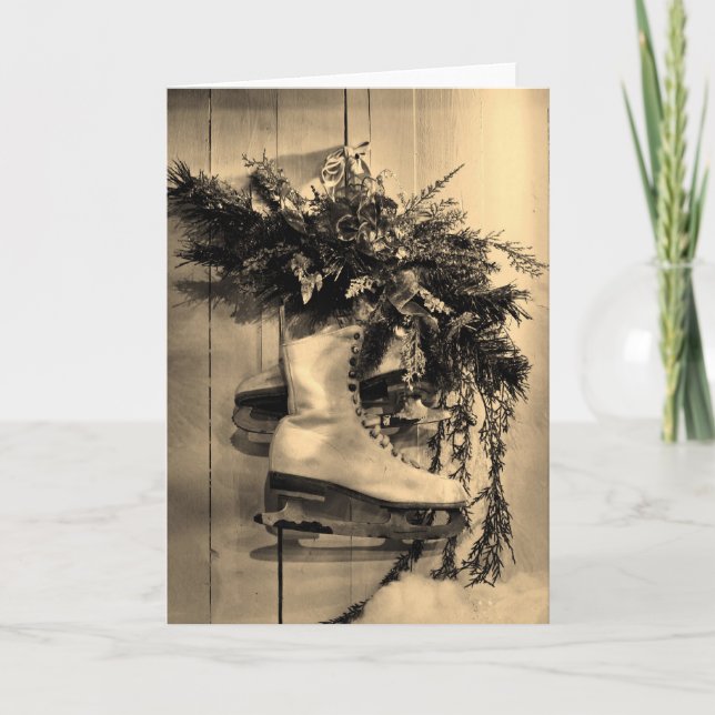 Vintageisskridskor Helgkort (Framsida)