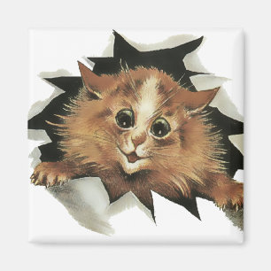 Vintageistappkatten håller ögonen på dig magnet