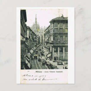 Vintageitalien, Milano, Corso Vittorio Emmanuele Vykort