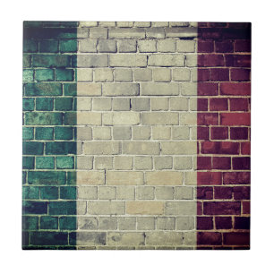 Vintageitalienflagga Kakelplatta