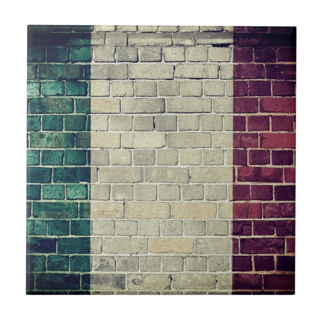 Vintageitalienflagga Kakelplatta (Framsidan)