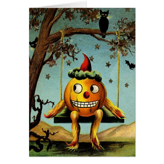 VintagejackO'Lantern Halloween kort (Framsidan)