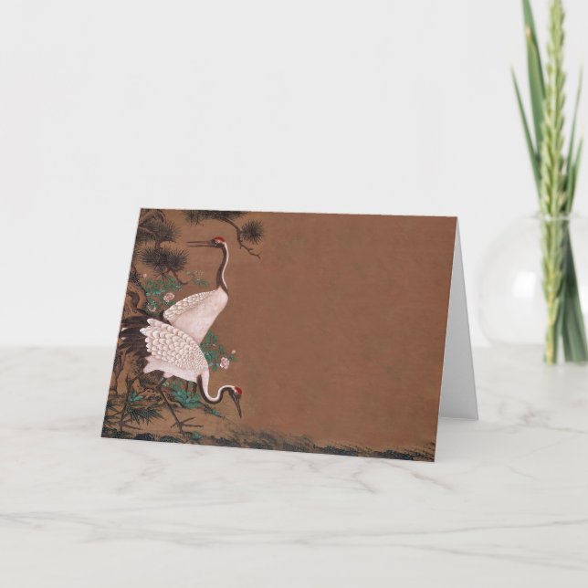 Vintagejapanen sträcker på halsen inbjudan (Framsida)