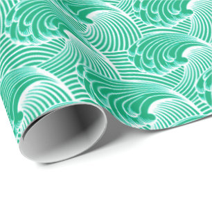 Vintagejapanen vinkar, Jadegrönt och vit Presentpapper