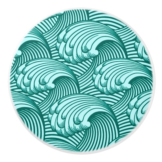 Vintagejapanen vinkar, turkos och Aqua Knopp (Framsidan)