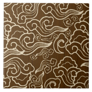 Vintagejapanmoln, choklad - brunt kakelplatta