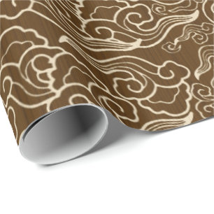 Vintagejapanmoln, choklad - brunt presentpapper