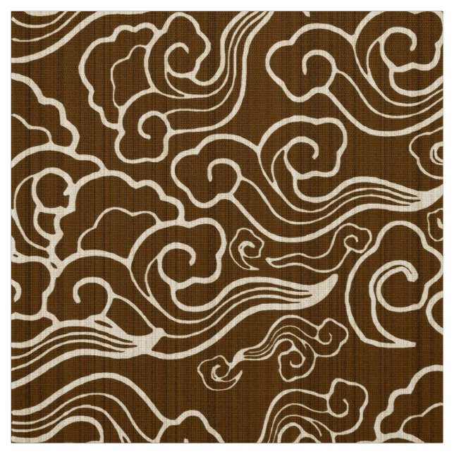 Vintagejapanmoln, choklad - brunt tyg (Provkarta)