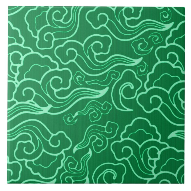 Vintagejapanmoln, Jadegrönt Kakelplatta (Framsidan)