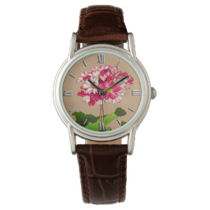 Vintagejapanvanlig hortensia. Rosor och grönt Armbandsur