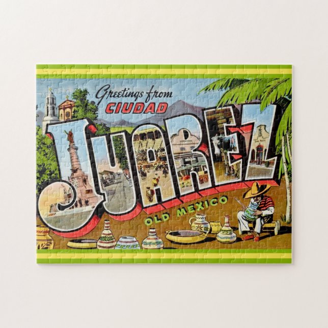 VintageJuarez Mexiko 11x14  Pussel (Horisontell)