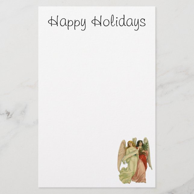 Vintagejul, antik stansad Victorianängel Brevpapper (Framsida)