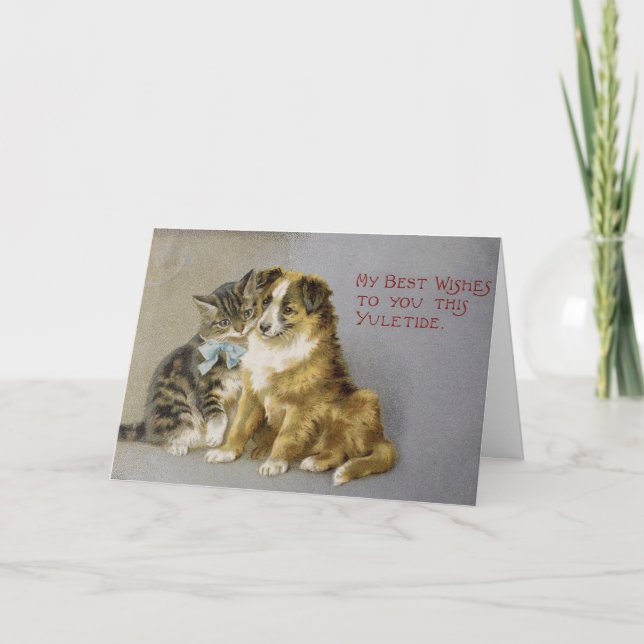 Vintagejul - gåvan av din vänskap, helgkort (Framsida)