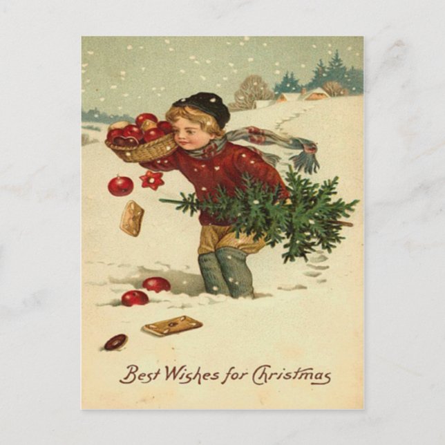 Vintagejul Helg Vykort (Framsida)