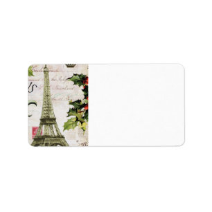 Vintagejul i Paris Adressetikett