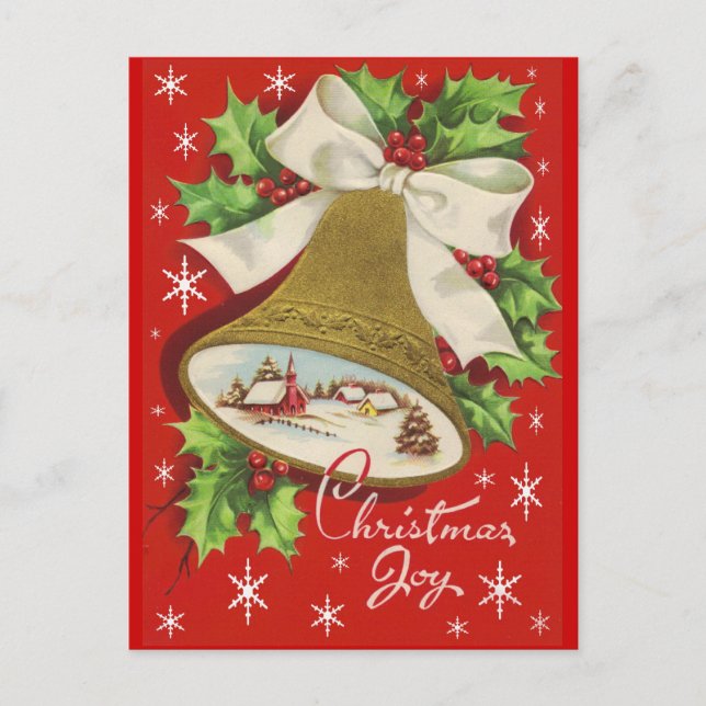 Vintagejul Klockor Helg Vykort (Framsida)